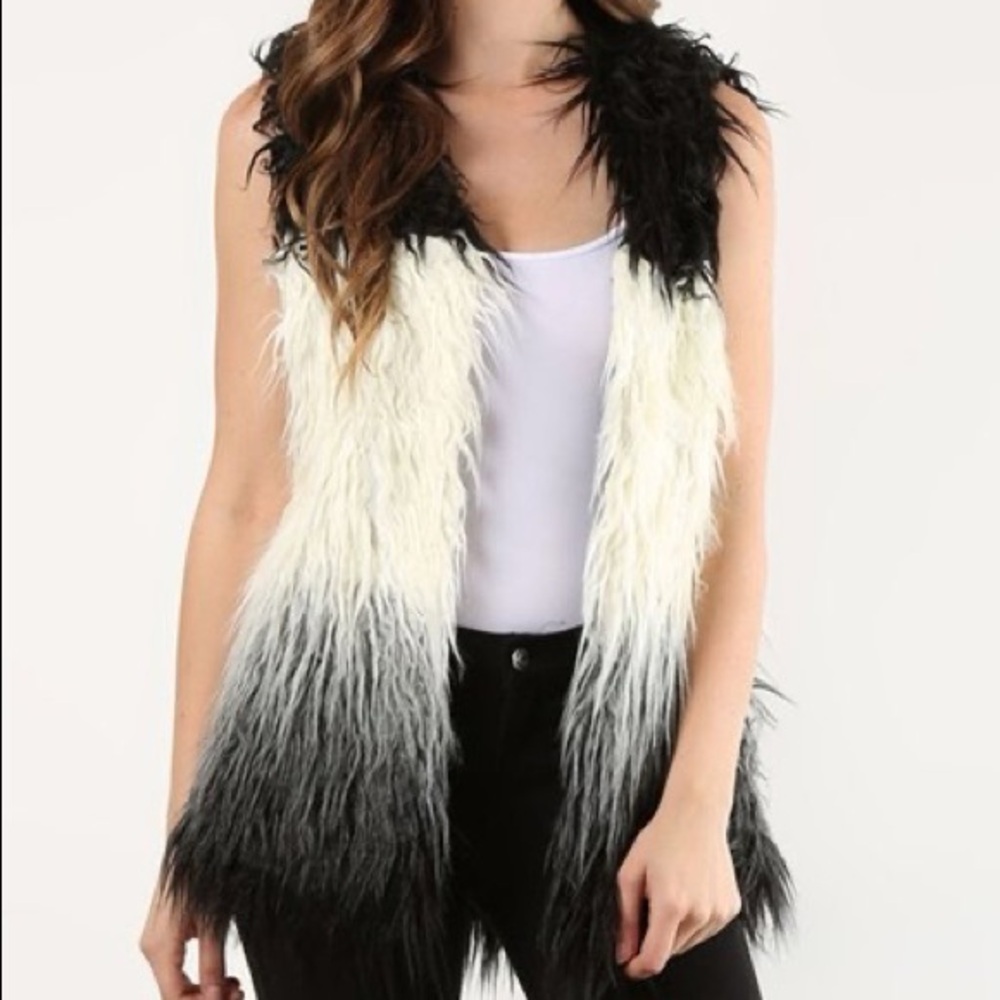 New Hem 8amp Thread furry ombre vest sz M L